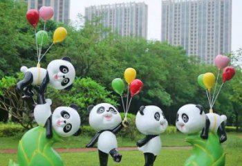 商業熊貓雕塑供應，城區小品，卡通熊貓雕塑制造商