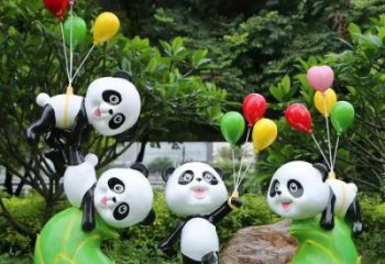 熊貓雕塑觀賞型，露天雕塑，卡通熊貓雕塑訂做廠家