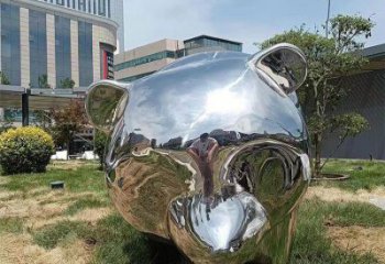 現代熊貓雕塑承接，歐式風格，廣場不銹鋼熊貓雕塑精選