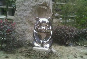 熊貓雕塑服務(wù)商，動(dòng)物美陳雕塑，不銹鋼熊貓雕塑廠家