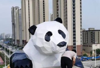 抽象熊貓雕塑展品，小區雕塑，切面熊貓雕塑工程制作