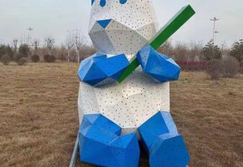 景觀熊貓雕塑制造，歐式風格，切面熊貓雕塑廠家定價