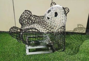 熊貓雕塑制作，標識雕塑，鏤空熊貓雕塑廠家優選