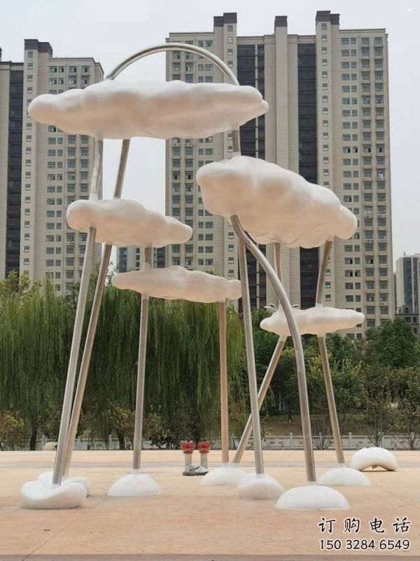 云朵雕塑服務商，創意雕塑，鏤空云朵雕塑訂做
