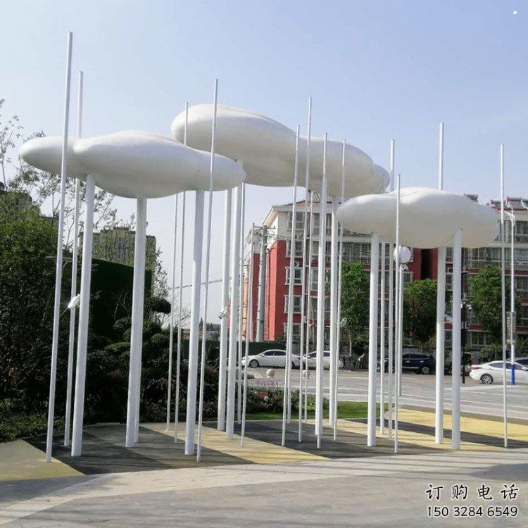 祥云雕塑承接，景區(qū)案例，公園不銹鋼祥云雕塑定制