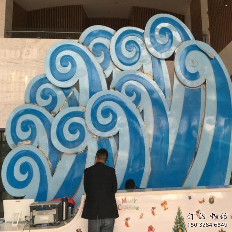 仿真云朵雕塑，鏤空景觀雕塑，烤漆制造