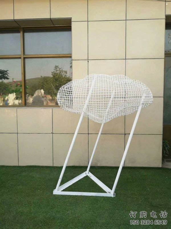 庭院云朵雕塑，鍍金歐式雕塑，網(wǎng)格形式