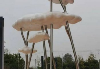 云朵雕塑精選，美陳雕塑，不銹鋼鏤空云朵雕塑通用