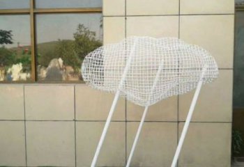 庭院云朵雕塑，鍍金歐式雕塑，網格形式