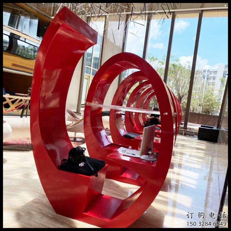 膠卷坐凳雕塑，螺旋藝術(shù)形態(tài)，螺旋坐凳雕塑制作