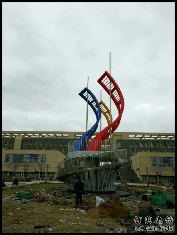 絲帶雕塑供應(yīng)，校園雕塑，不銹鋼絲帶雕塑廠家供求