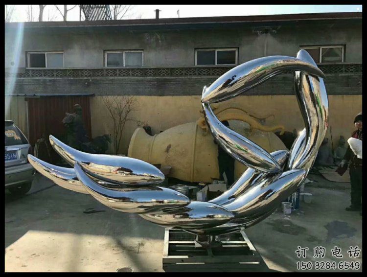 絲帶雕塑優選，陸地擺件，藝術不銹鋼絲帶雕塑供應