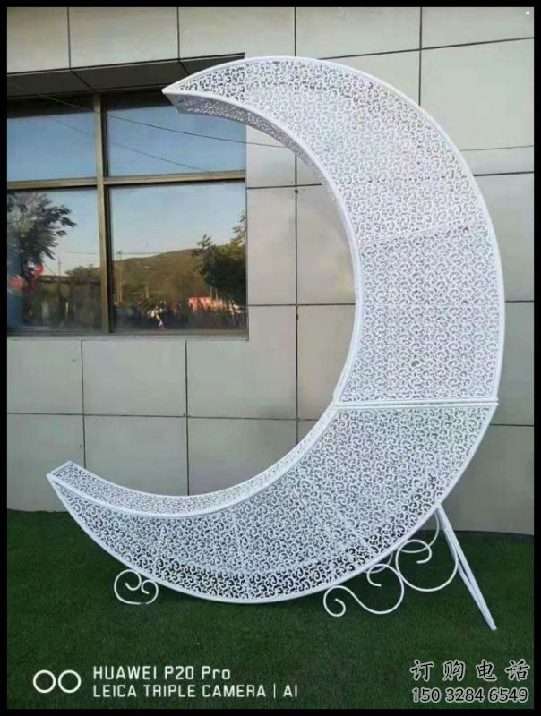 月亮雕塑供需，廣場(chǎng)雕塑，鏤空月亮雕塑定制廠家