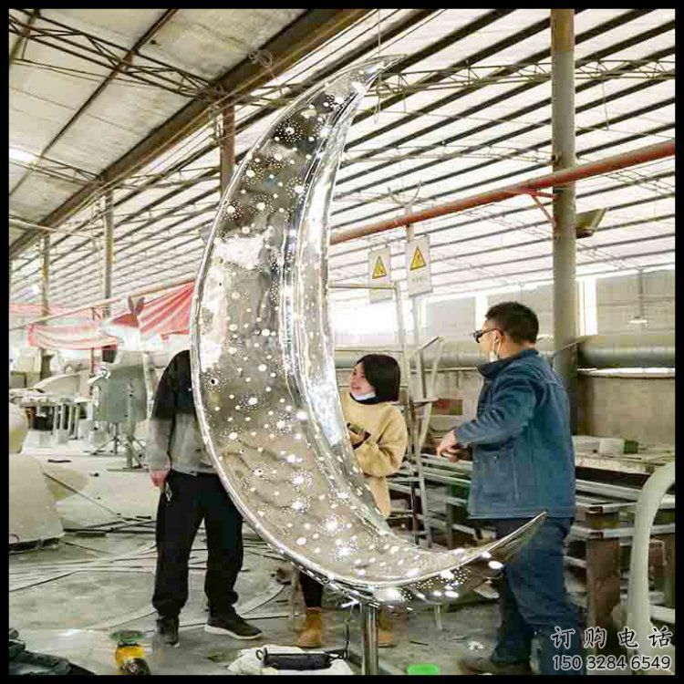 月亮雕塑制作專供，園林裝飾，建筑鏤空月亮雕塑批發(fā)