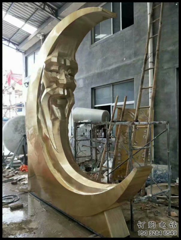 月神雕塑精選，街頭藝術(shù)，不銹鋼月神雕塑承接
