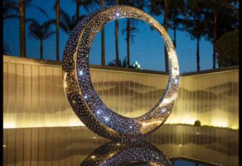 廣場月牙雕塑批發(fā)，廣場系列，鏤空月牙雕塑定價