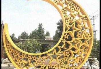 大型月亮雕塑常用，戶外擺放，不銹鋼月亮雕塑專供廠家