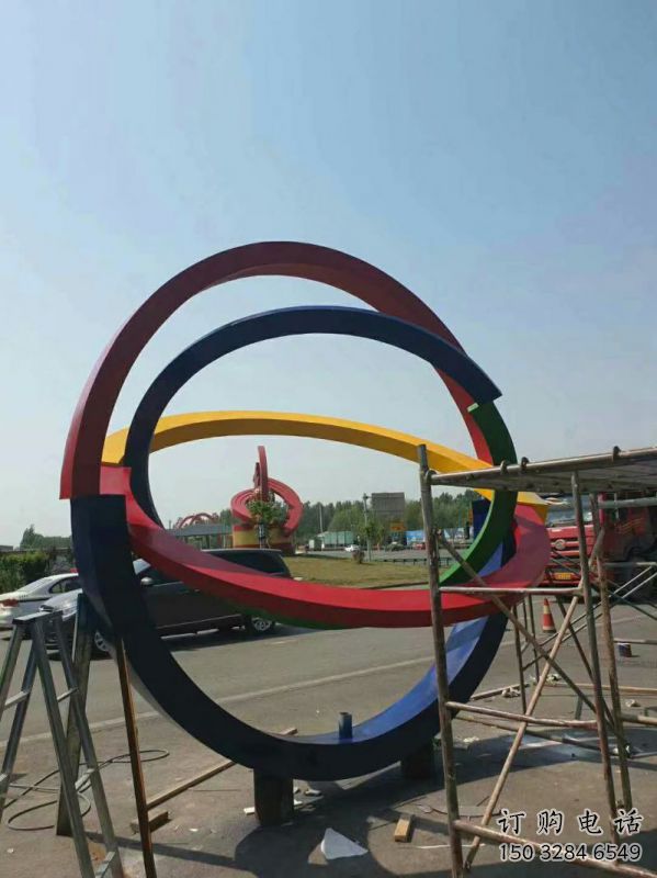 雙環(huán)雕塑制造，歐式風(fēng)格，不銹鋼雙環(huán)雕塑廠家定價(jià)