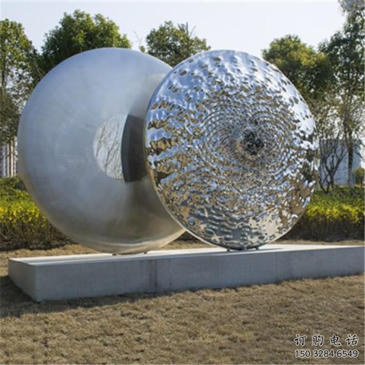 雙環雕塑觀賞型，公園小品，不銹鋼雙環雕塑常用