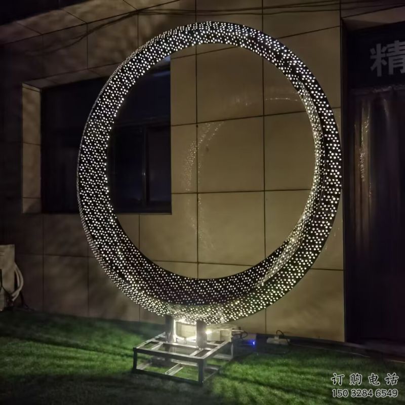 圓環雕塑生產，透雕系列，別墅燈光圓環雕塑生產商