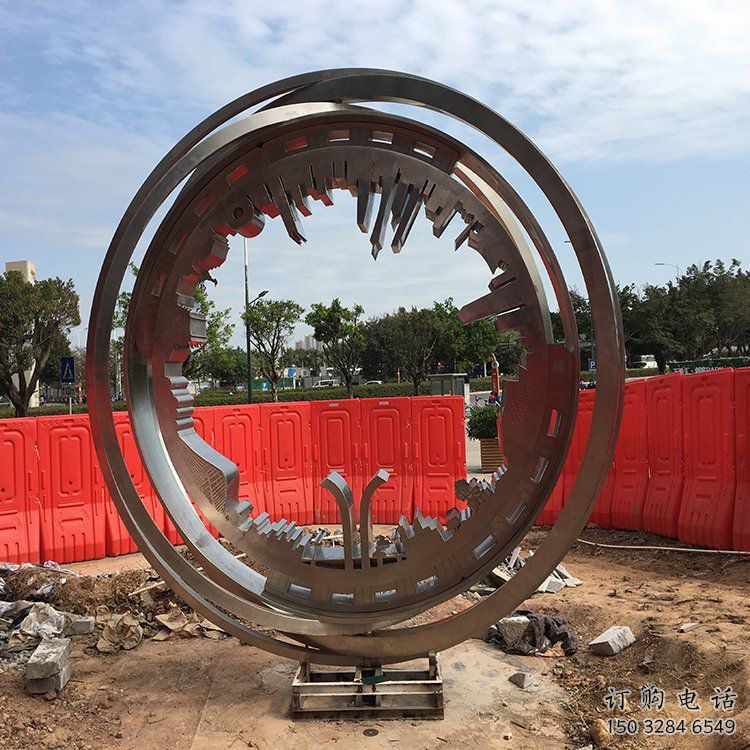圓環(huán)雕塑供求，水景雕塑，不銹鋼圓環(huán)雕塑制造商