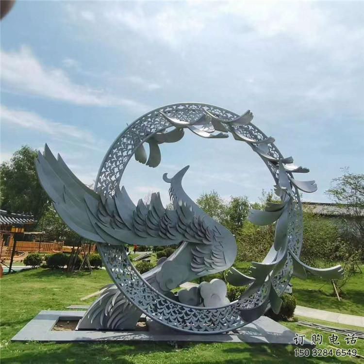 小圓環(huán)雕塑承接，景區(qū)案例，烤漆圓環(huán)雕塑承接