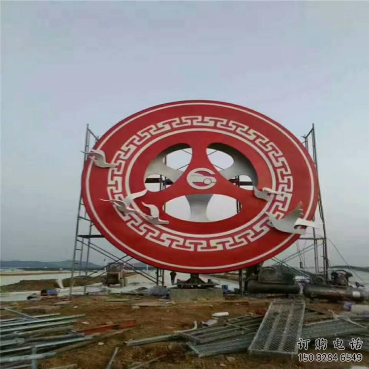 圓環(huán)雕塑點(diǎn)擊，景觀雕塑，別墅烤漆圓環(huán)雕塑供求