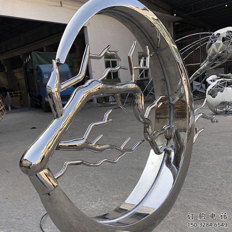 圓環樹雕塑精選，美陳雕塑，不銹鋼圓環樹雕塑通用