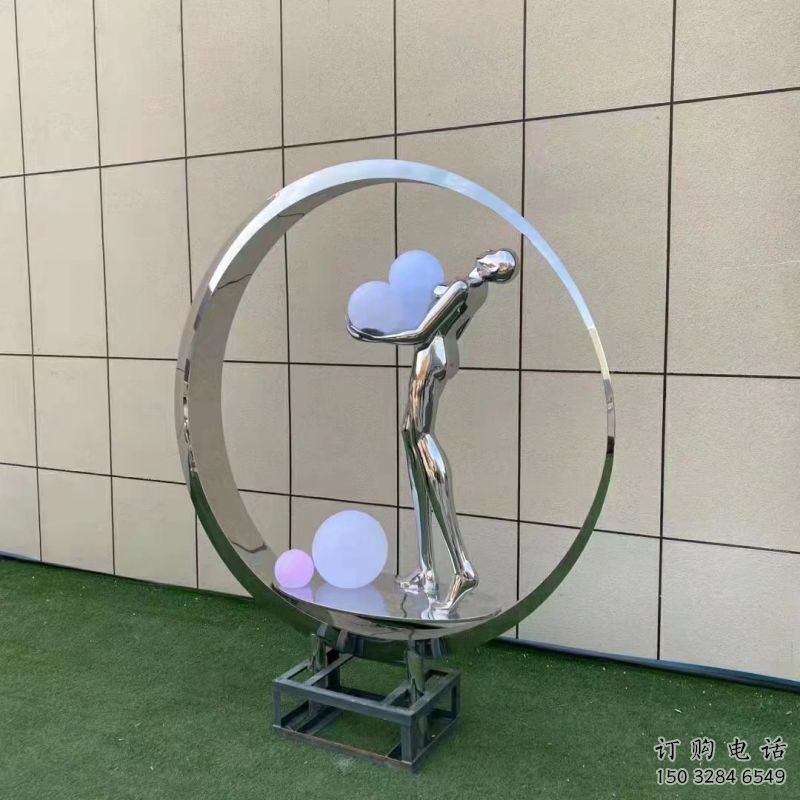 圓環(huán)雕塑生產(chǎn)商，舞者雕塑制作，圓環(huán)舞者雕塑供應(yīng)商