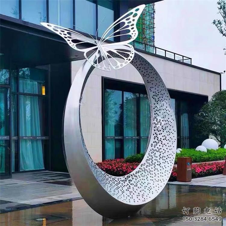 圓圈雕塑定制，市標雕塑，不銹鋼圓圈雕塑廠家
