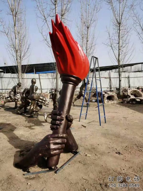 火炬雕塑批發，拉絲工藝，不銹鋼火炬雕塑承接