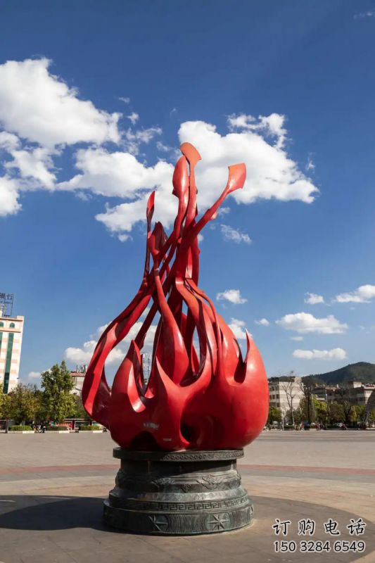 火炬雕塑生產(chǎn)，景區(qū)案例，不銹鋼火炬雕塑優(yōu)選