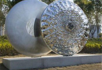 雙環雕塑觀賞型，公園小品，不銹鋼雙環雕塑常用