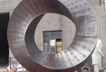 雙環雕塑選用，街道標識，不銹鋼雙環雕塑批發