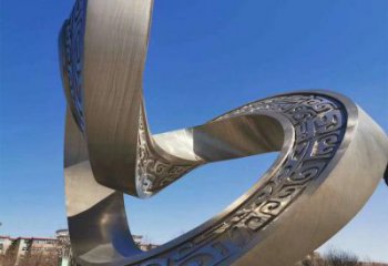 雙環雕塑制造商，城市雕塑，不銹鋼雙環雕塑觀賞型