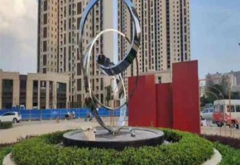 圓環(huán)雕塑觀賞型，城市裝飾，燈光圓環(huán)雕塑標準