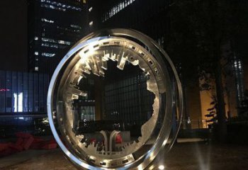 戶外圓環雕塑通用，多彩藝術，不銹鋼圓環雕塑供應