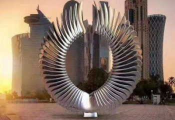 紀(jì)念圓環(huán)雕塑生產(chǎn)，廣場(chǎng)雕塑，不銹鋼圓環(huán)雕塑展品