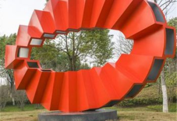 小圓環(huán)雕塑生產(chǎn)商，街頭藝術(shù)，藝術(shù)烤漆圓環(huán)雕塑精選