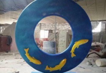 圓環雕塑精品，標識雕塑，小區烤漆圓環雕塑供給