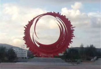 圓環雕塑通用，戶外雕塑，戶外烤漆圓環雕塑供應