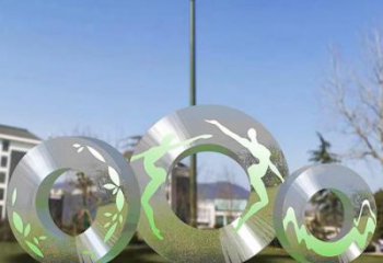 圓環雕塑預定，小區擺件，烤漆圓環雕塑廠家精品