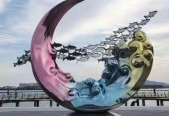 圓環雕塑制作，村標概念，烤漆圓環雕塑專供