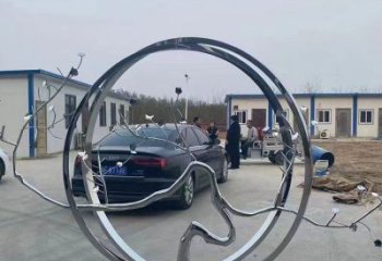 圓環(huán)樹雕塑點(diǎn)擊，景觀雕塑，不銹鋼圓環(huán)樹雕塑制作