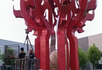 火球雕塑，精神堡壘火球雕塑落地展示