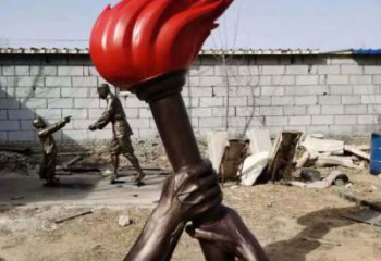 火炬雕塑訂做，景區(qū)雕塑，烤漆不銹鋼火炬雕塑定價(jià)