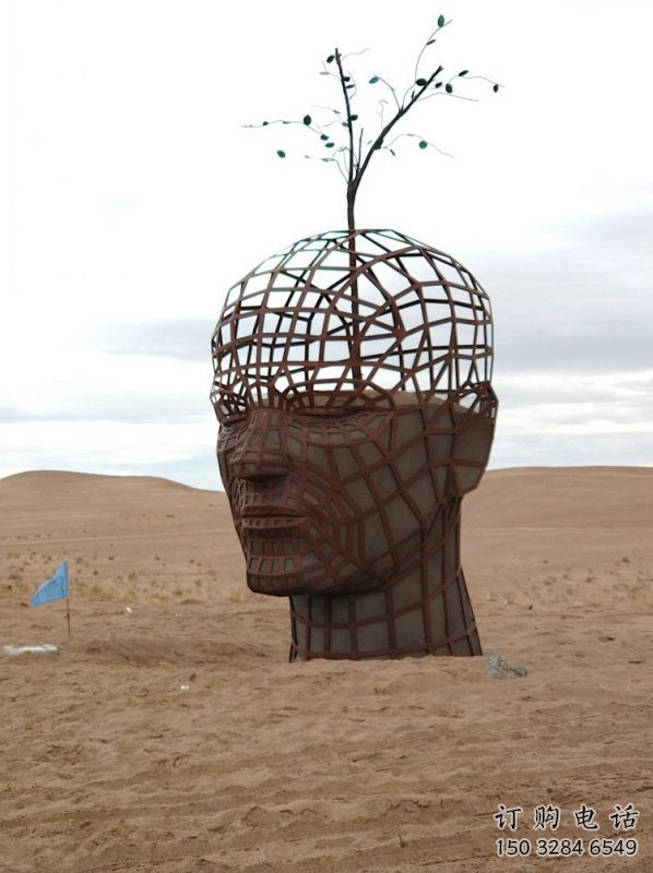 鏤空人頭像雕塑通用，陸地擺件，鐵藝人頭像雕塑點擊