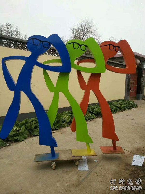 抽象體育雕塑觀賞型，露天雕塑，鋼結構鐵藝人物雕塑訂做