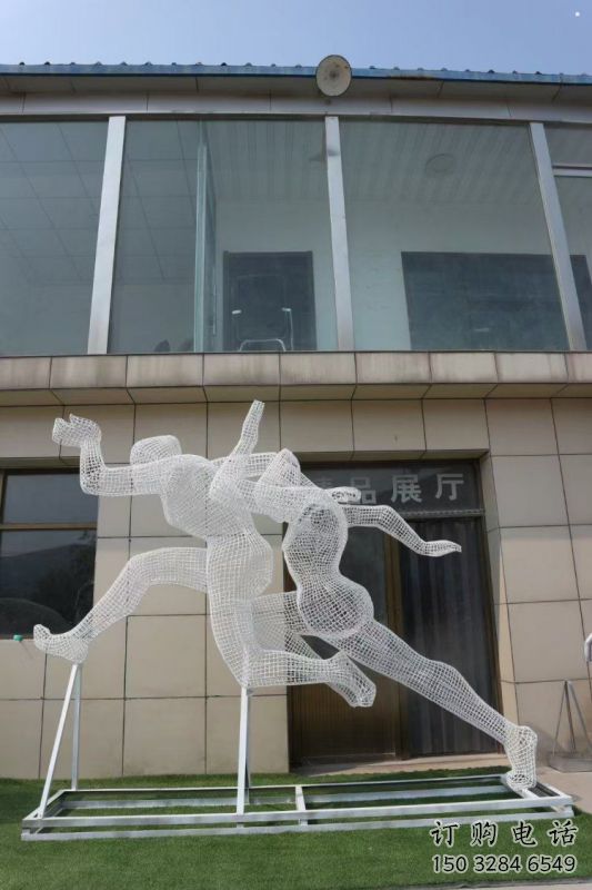 金屬鏤空體育雕塑通用，城市雕塑，鐵藝人物雕塑指用