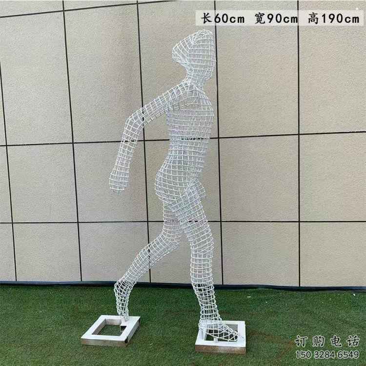 鏤空體育雕塑展品，室外軟裝，鐵藝人物雕塑訂做